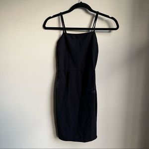 Nasty gal 0 black bodycon dress spaghetti straps NWOT